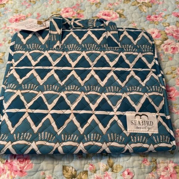 NEW Seabird Society Sunshine Daydream Travel Carry-All Turqoise Geo Trubal Print - Picture 6 of 7